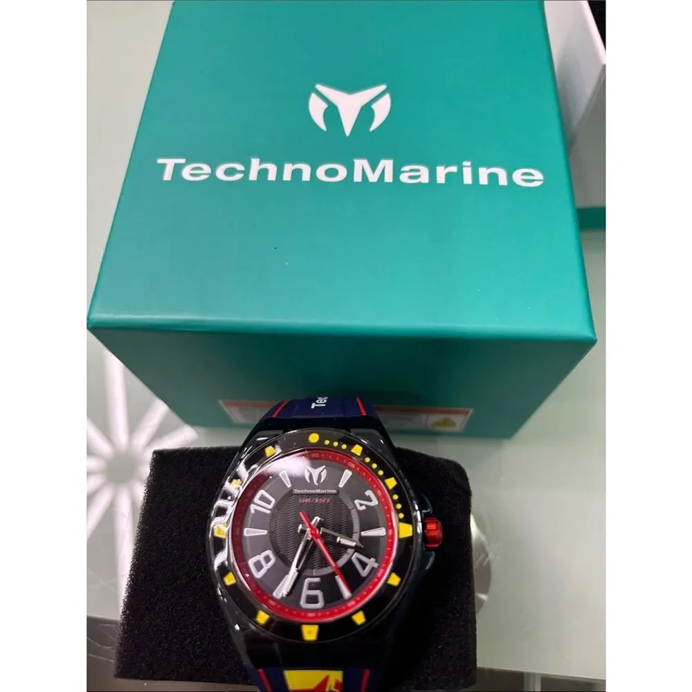 Technomarine Black, Navy Red & Yellow Racing legends Sport Watch